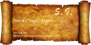 Serényi Irma névjegykártya